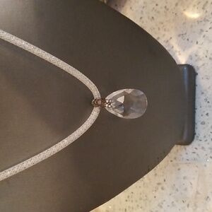 Elegant Gold and Silver CRYSTAL Pendant Necklace!!! NWOT!